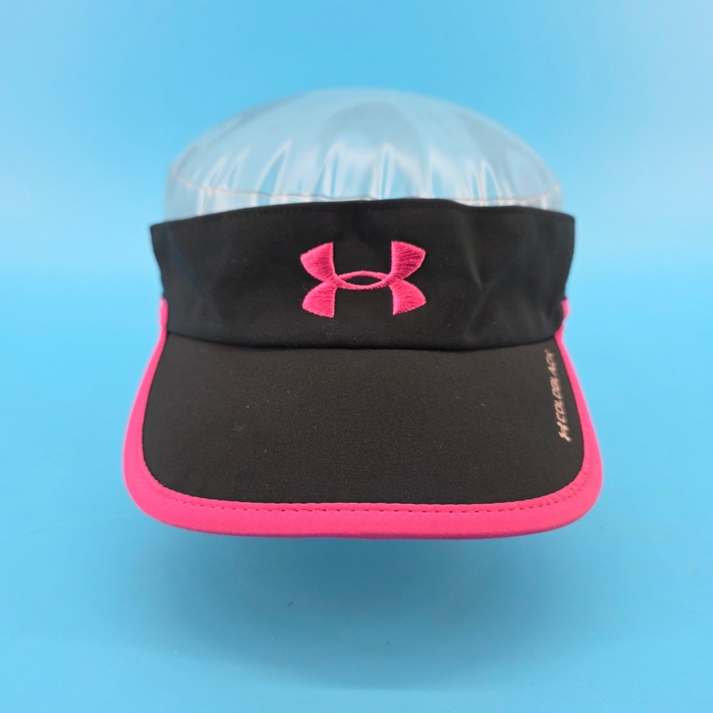 Under Armour Coldblack Womens Visor Black‎ Pink Adjustable Running Golf Hat OSFA